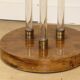Art Deco side table in wood, brass and glass