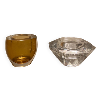 Set of 2 small inkwells or paperweights