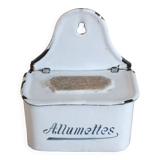 old matchbox in enameled sheet metal