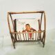 Vintage rattan magazines rack