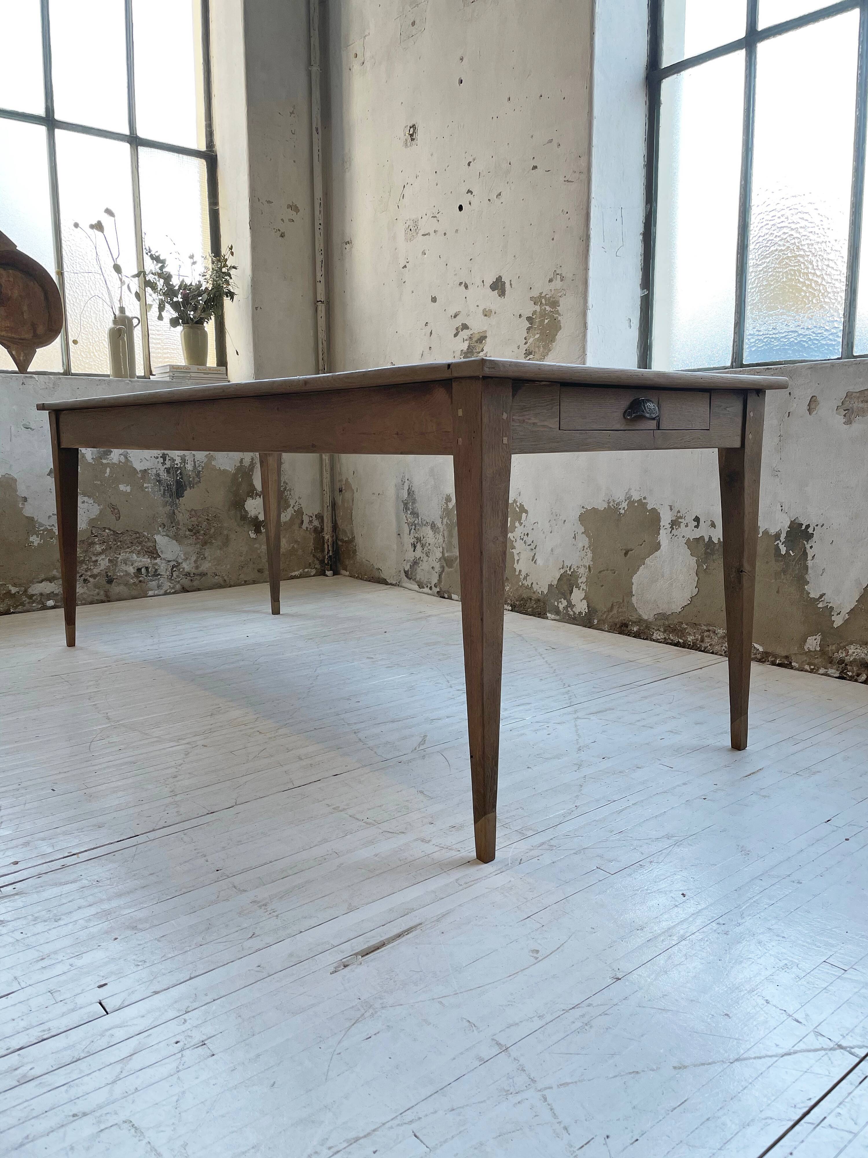 2m oak farm table