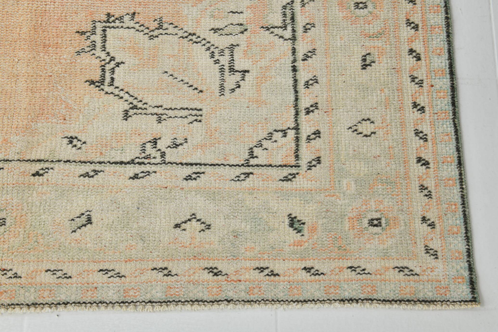 5x9 Soft Orange Handwoven Vintage Persian Rug, 157x263 Cm