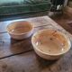 Two rustic glazed earthenware salad bowls, French craftsmanship, circa 1