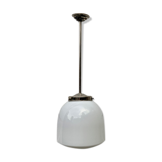Vintage art deco pendant light with opal glass shade