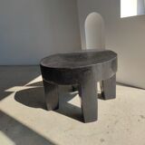 Quadripod coffee table in black monoxyl solid wood