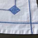 Paire de taies d’oreiller brodées bleu