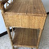 Vintage rattan nightstand
