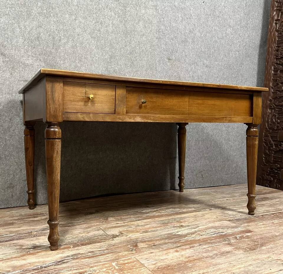 Louis XVI-Directoire style desk in solid walnut circa 1900
