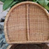 Vintage wicker/rattan elephant from the 70's - Large chest with padlock