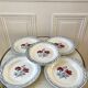 set of 5 Digoin Sarreguemines flat plates model Juliette / Nina Rosa 50s