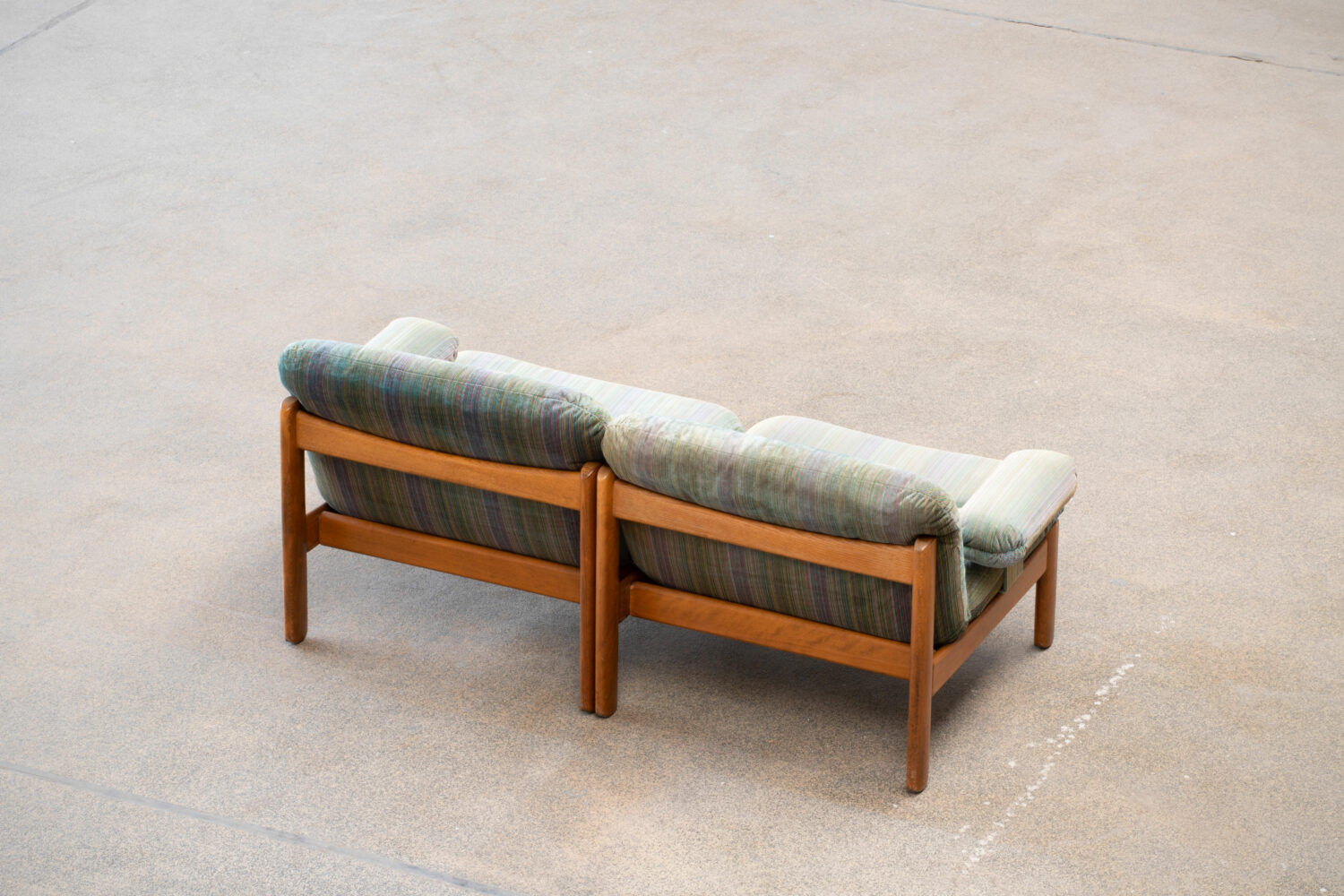 Pair of Scandinavian armchairs in teak and velvet, 1960