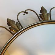 Miroir soleil,« Oeil de Sorcière » en laiton, attribué à la fabrique belge