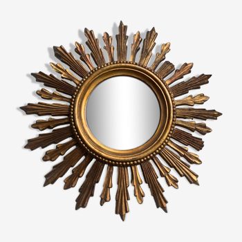 Miroir soleil en bois ancien