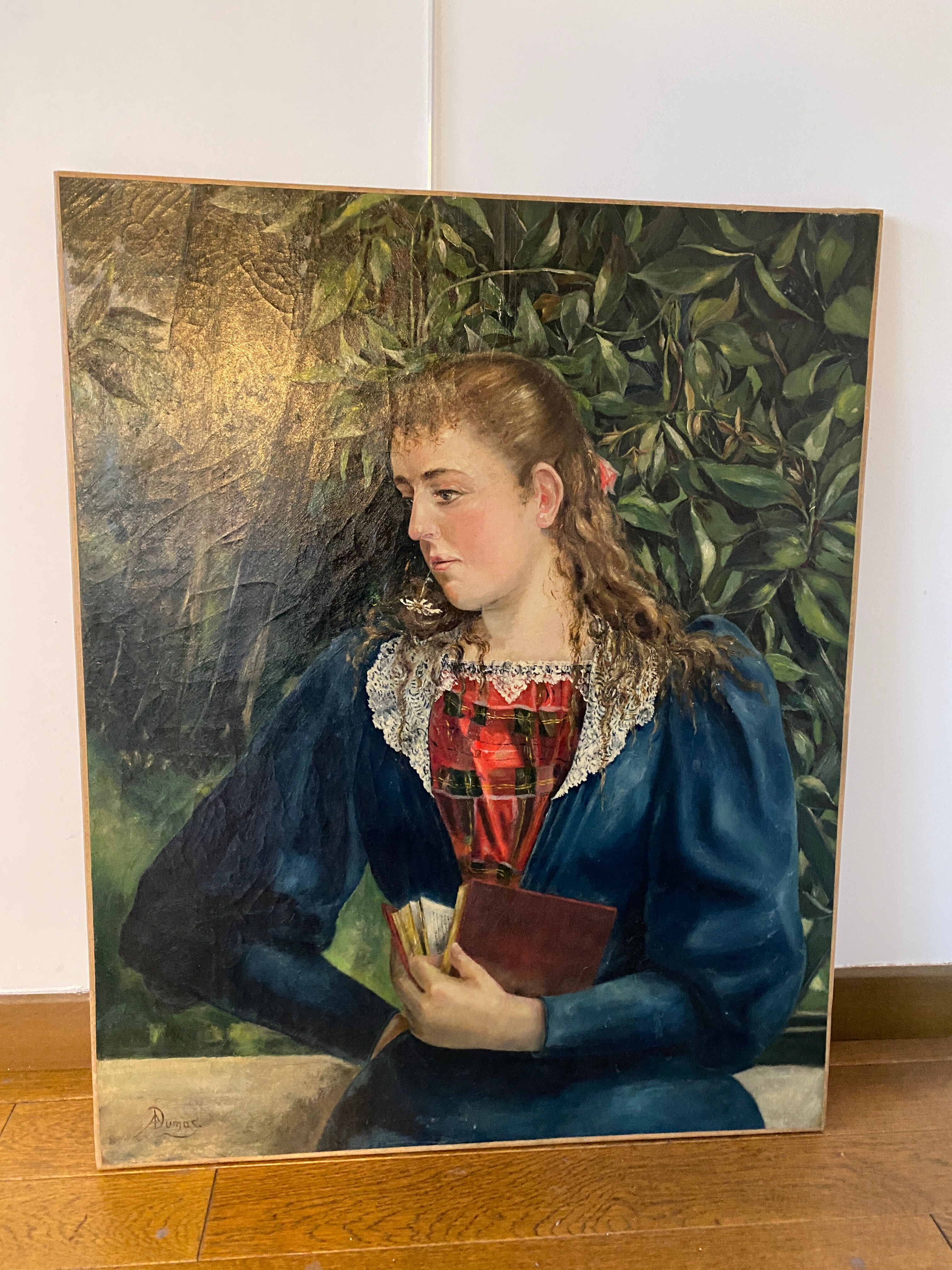 Old portrait signed Dumas