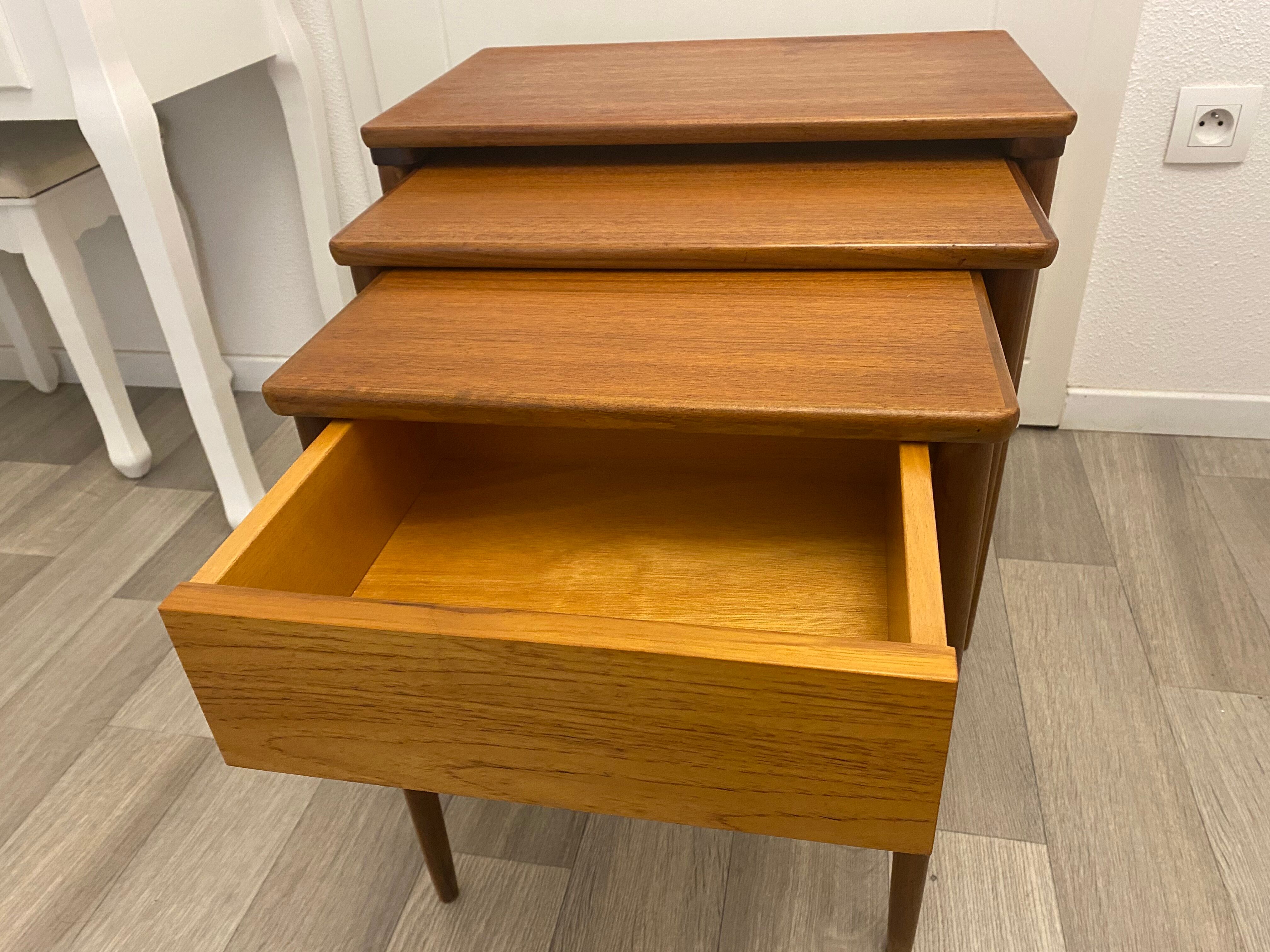 Tables gigognes scandinave en teck pour Opal Möbel