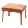 Danish design footstool covered with patchwork leather 1980