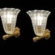 Murano Glass Brass Wall Sconces Set of 2 1980’s