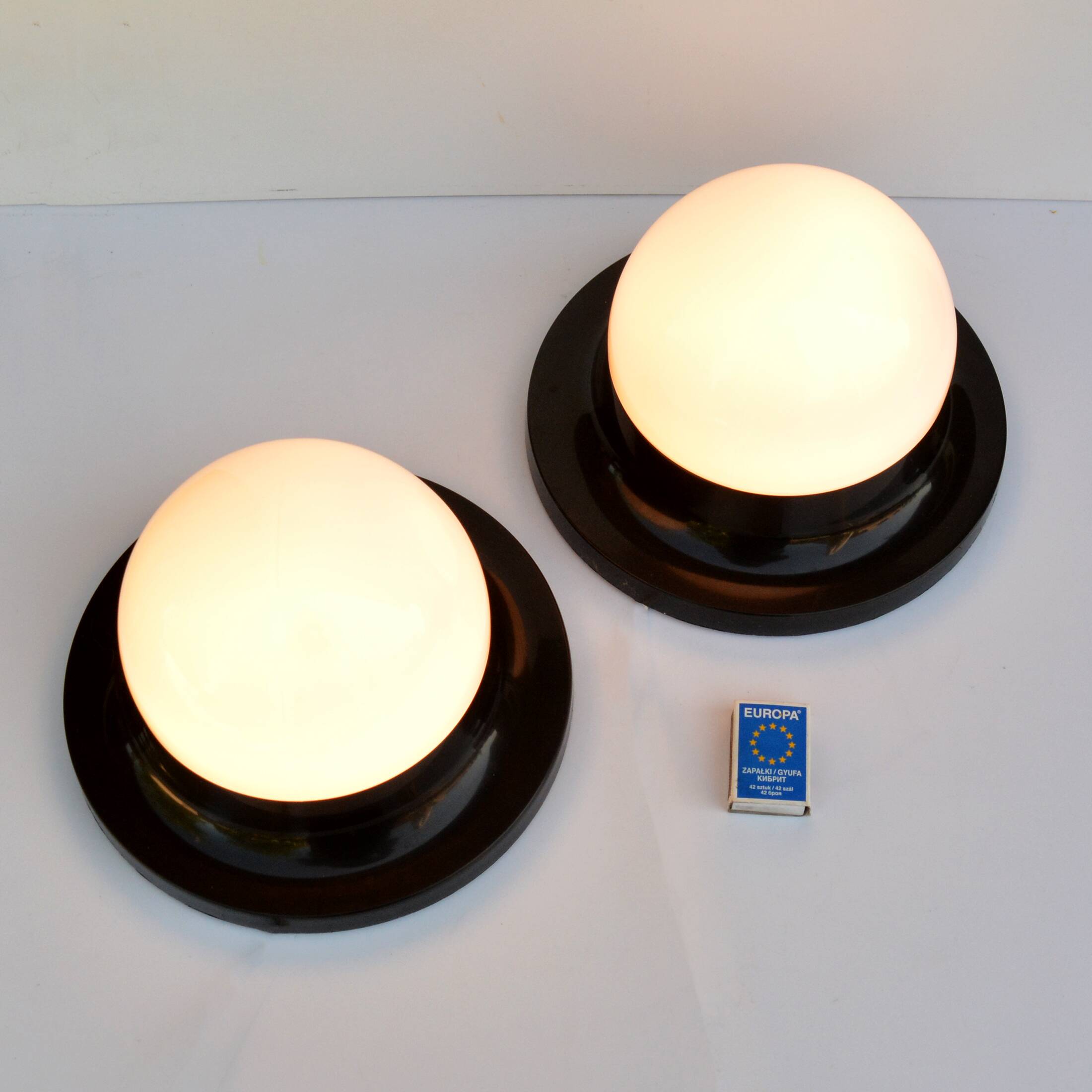 A pair of ceiling lamps, Polam Radom, Poland, 1970s.