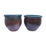 Pair of Accolay vintage ceramic pot cover