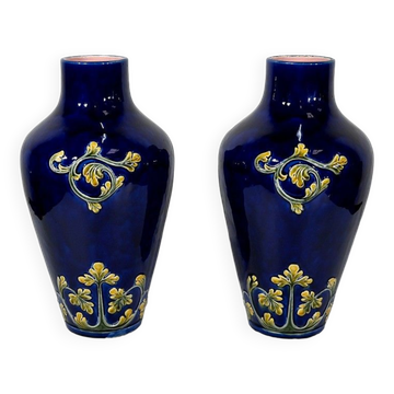 Pair of ceramic vases - art nouveau - 1900