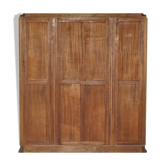 Armoire triple banque Art Déco en érable burr avec porte miroir, circa 1920