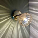 Vintage amber glass globe wall light