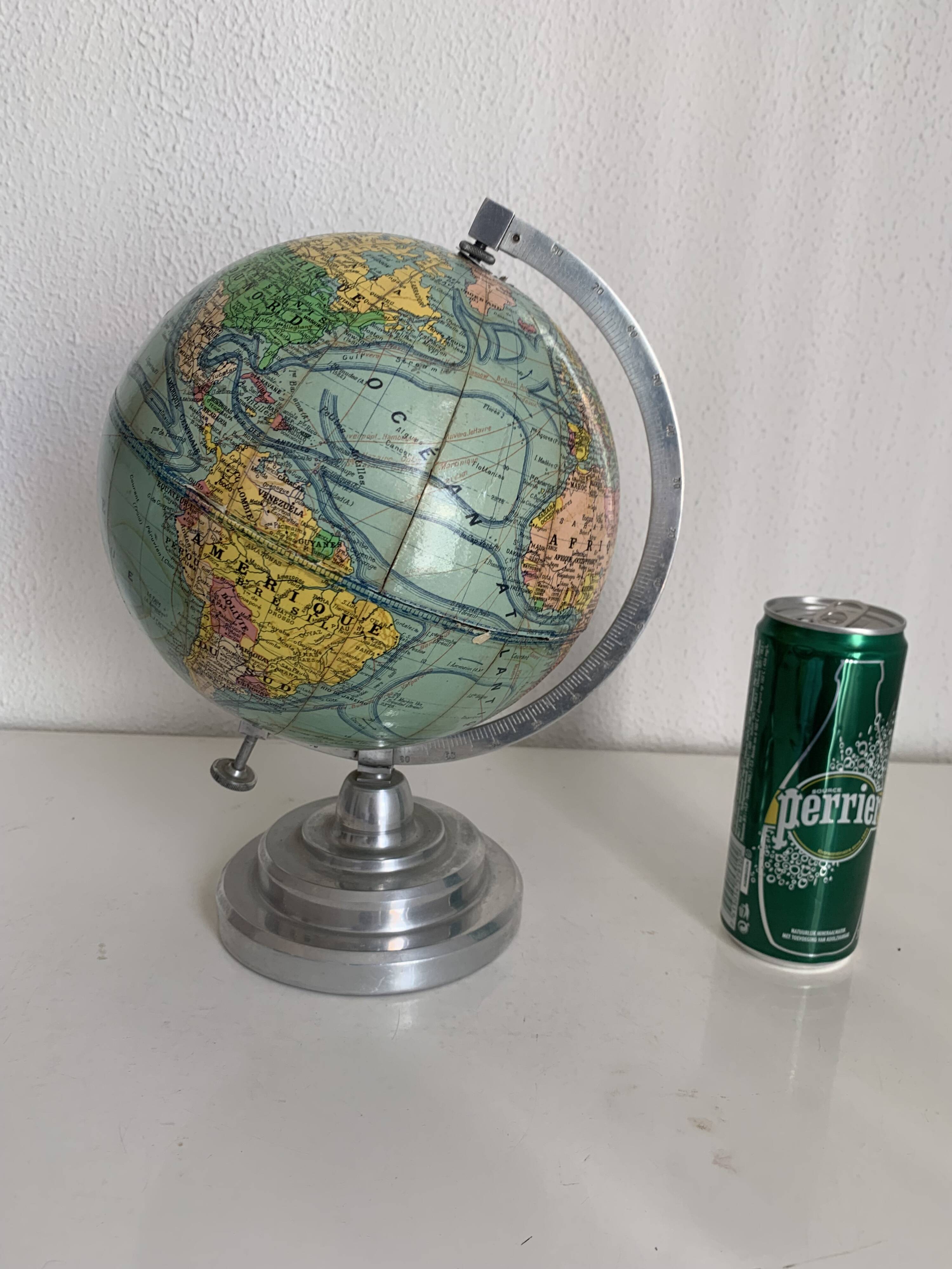 Vintage 1950 terrestrial globe Girard Barrère Forest - 29 cm