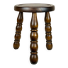 Vintage turned wooden tripod stool