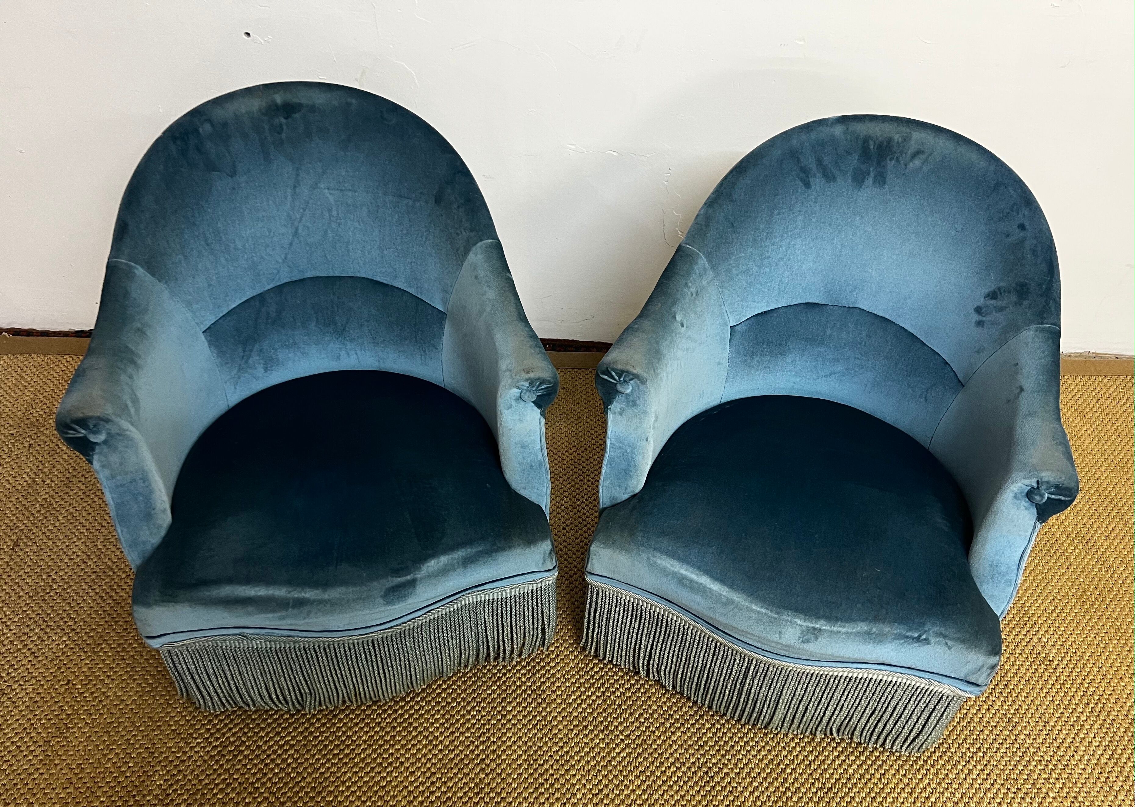 Pair of toad armchairs