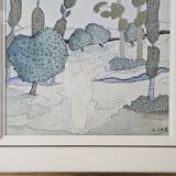Symbolist watercolour in a beautiful frame