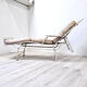 Chaise longue d’infirmerie originale en acier, France années 1930