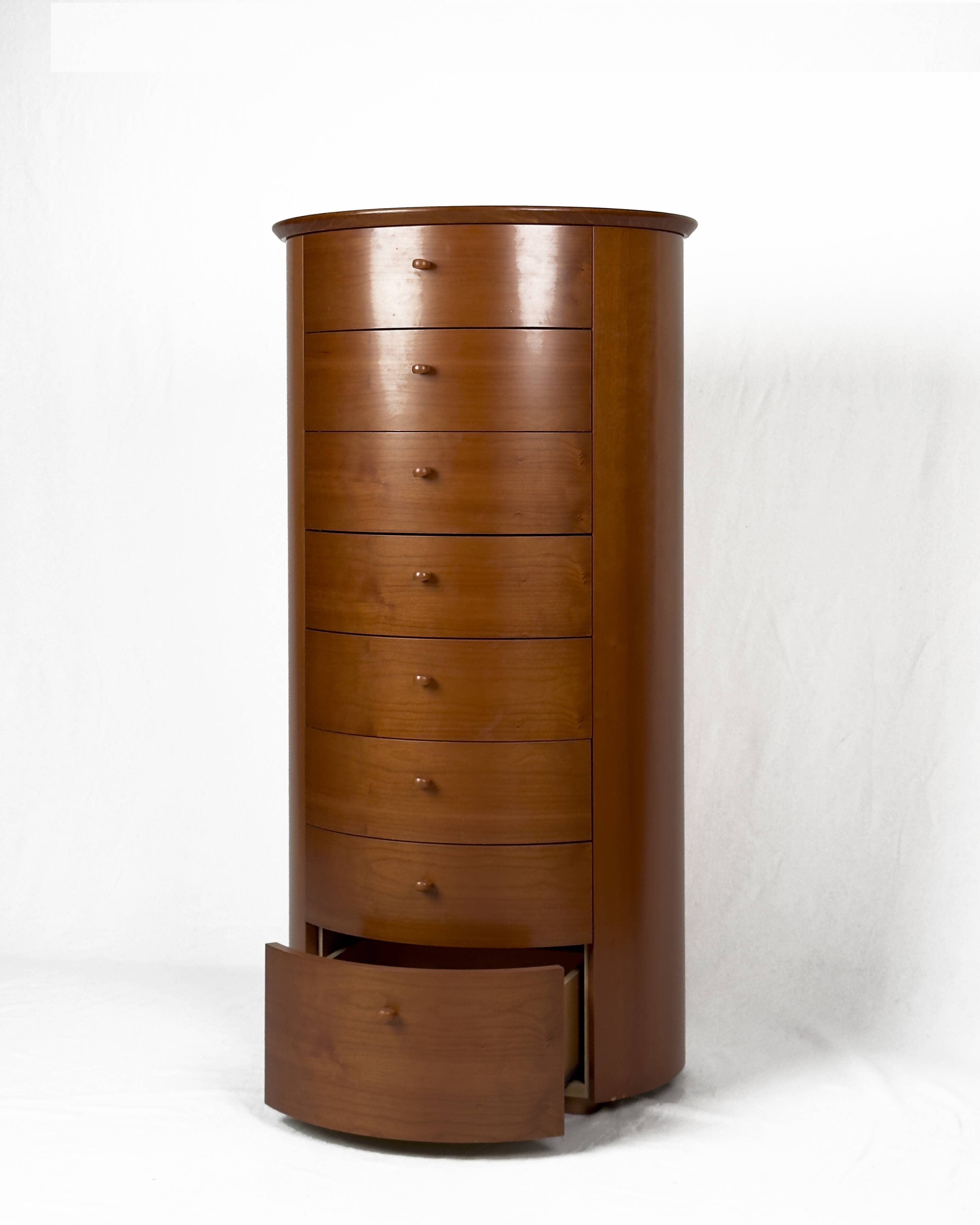 Commode italienne moderne en merisier, années 1970