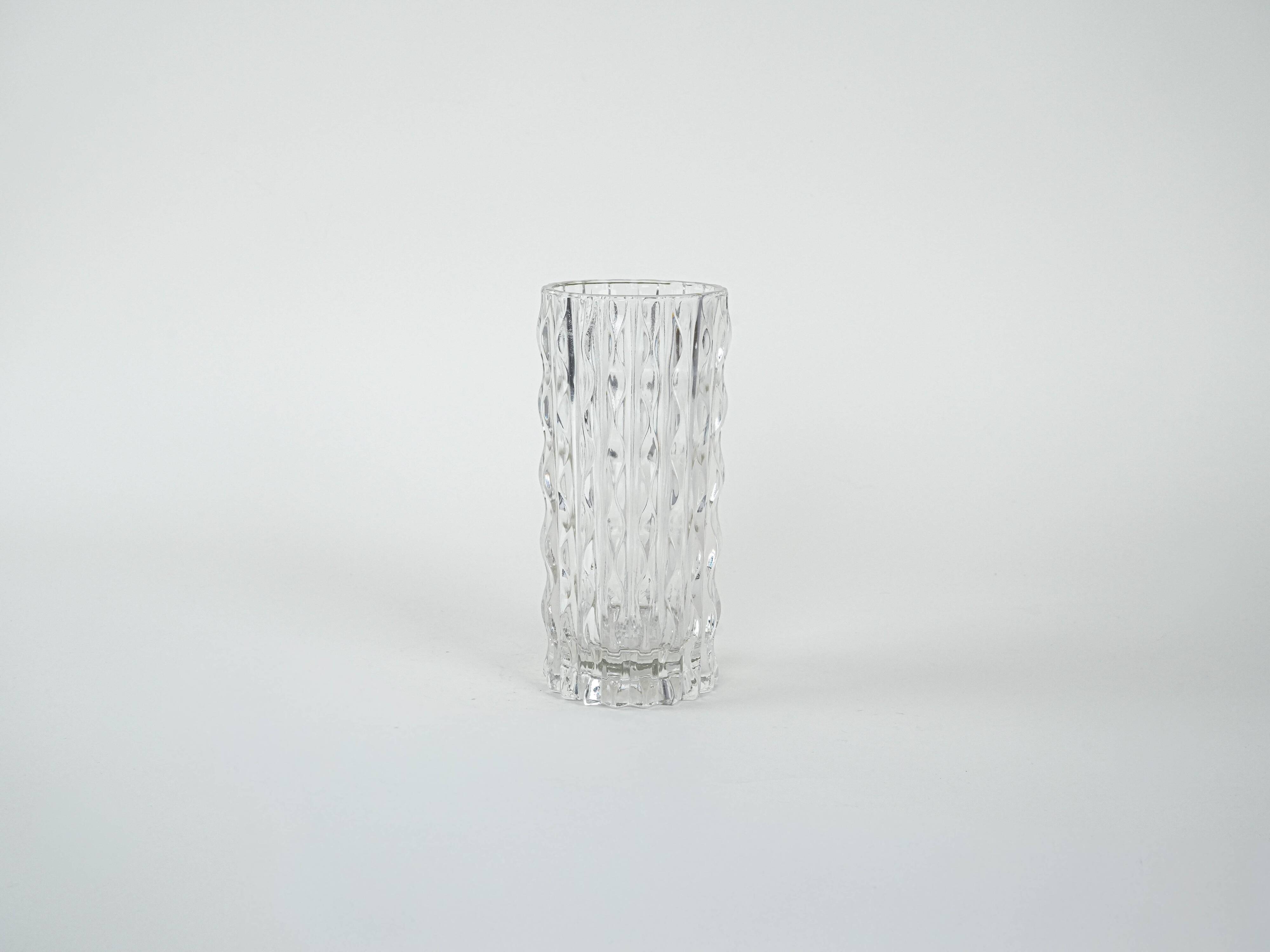 Crystal vase, Italian design, 1960s, manufactured in Italy