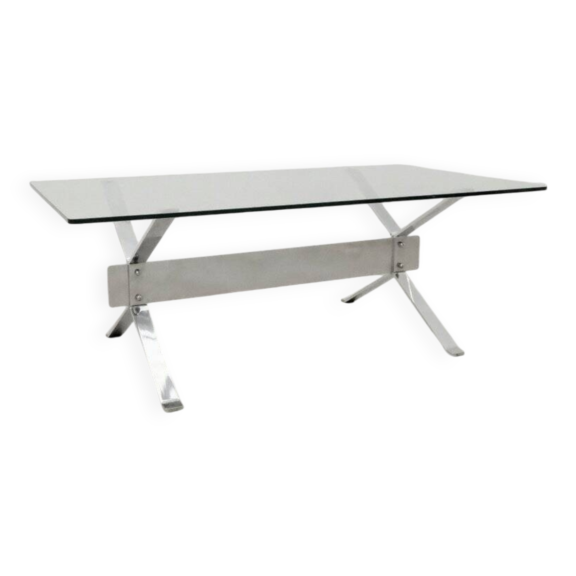 Chrome and glass coffee table, 1970
