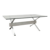 Table basse en chrome et verre, 1970