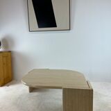 Coffee table Roche Bobois "eye" in travertine, 1970