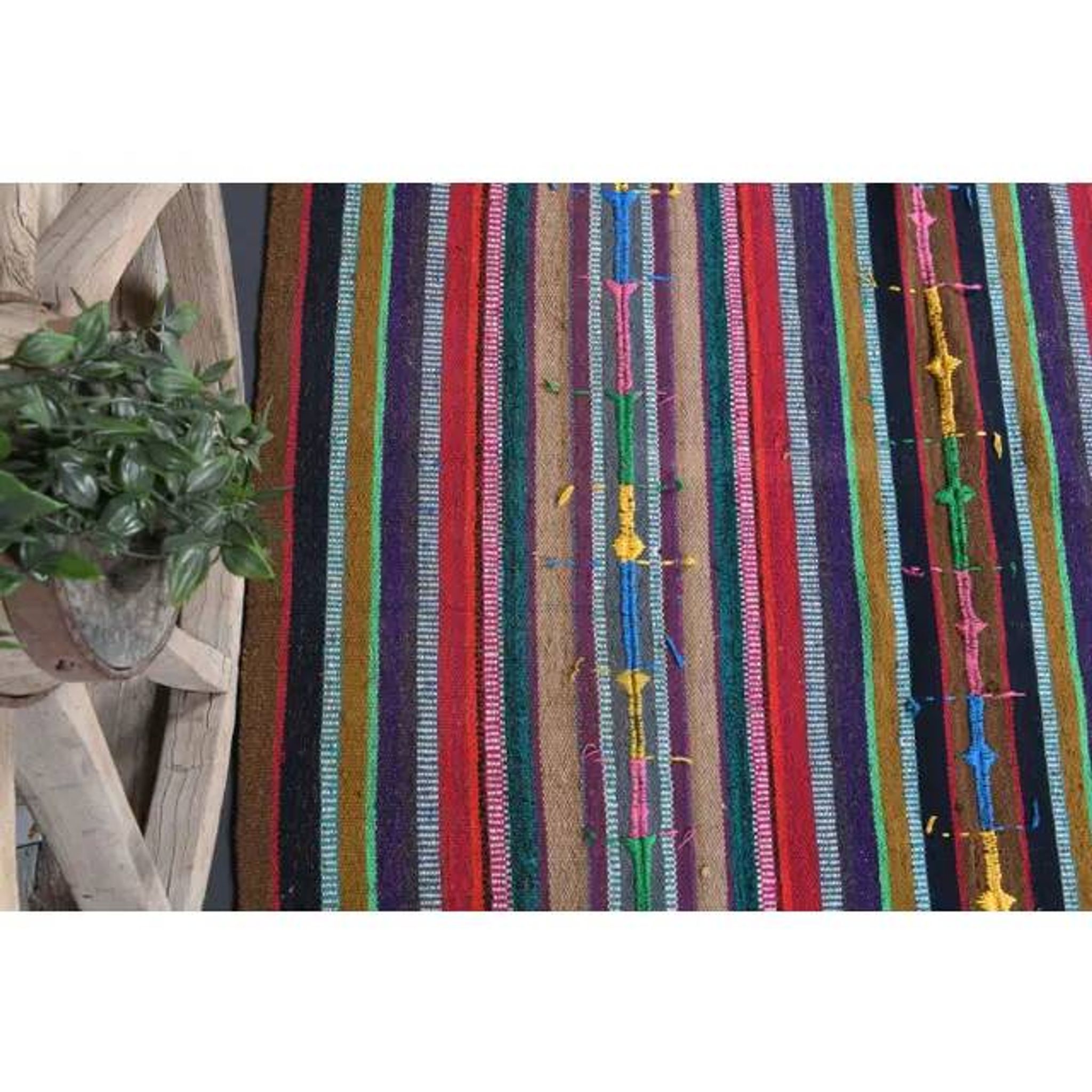 Vintage Turkish Hand-Knotted Wool Cotton Pink Kilim Area Rug 170x245