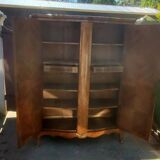 Armoire 2 portes en marqueterie motif fleurs début 20ème siècle