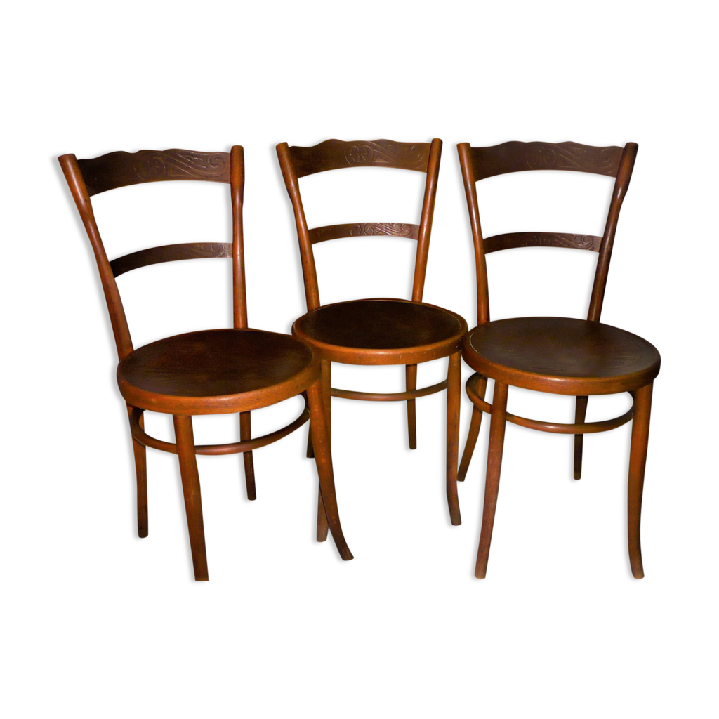 Chairs art nouveau in curved wood Jacob & Joseph Kohn 1905 Selency
