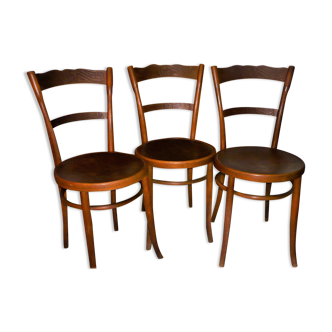 3 chaises art nouveau en bois courbé Jacob & Joseph Kohn 1905