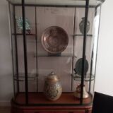 Vitrine Art Déco en métal et chêne