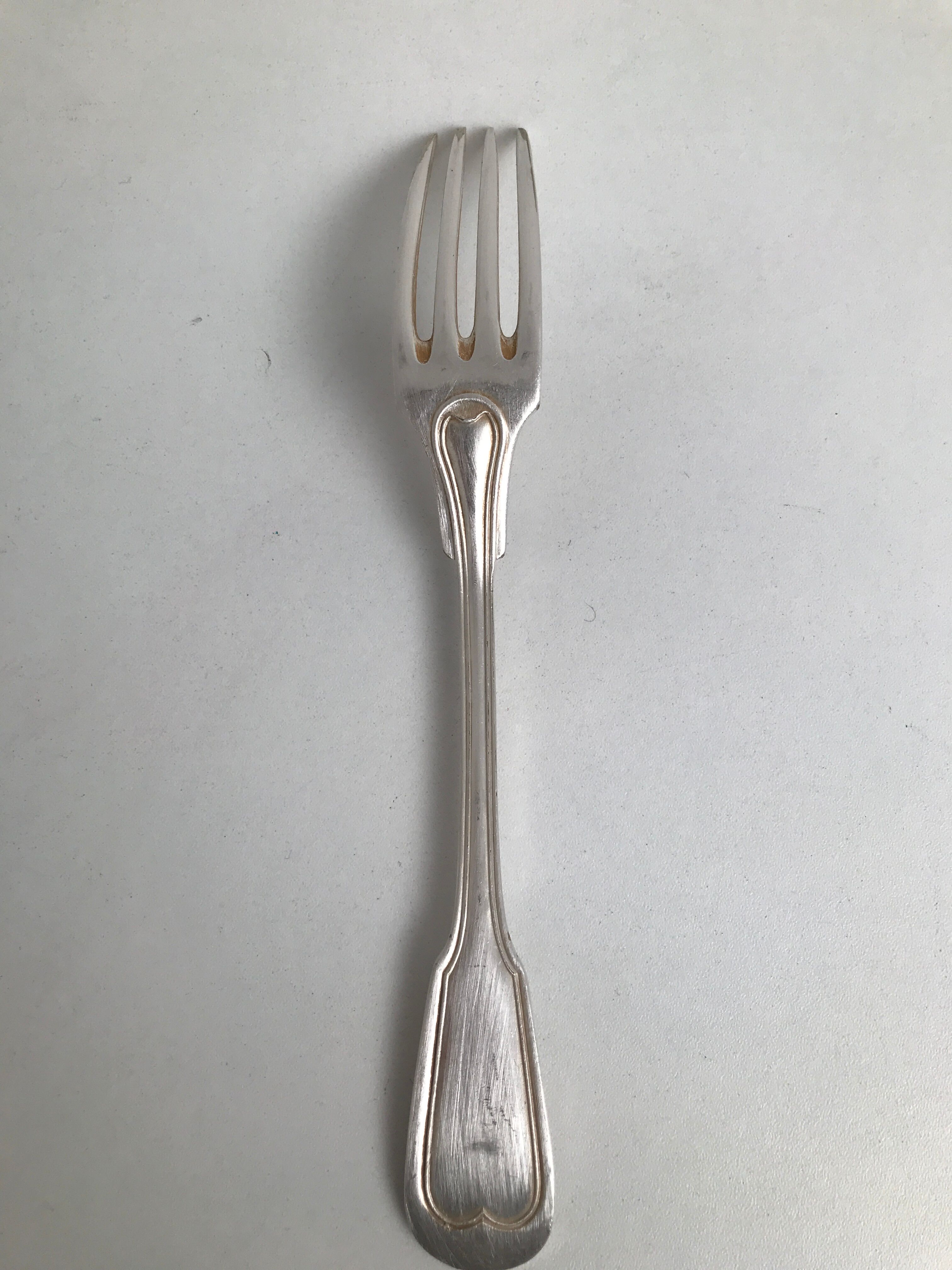 6 vintage metal silver forks