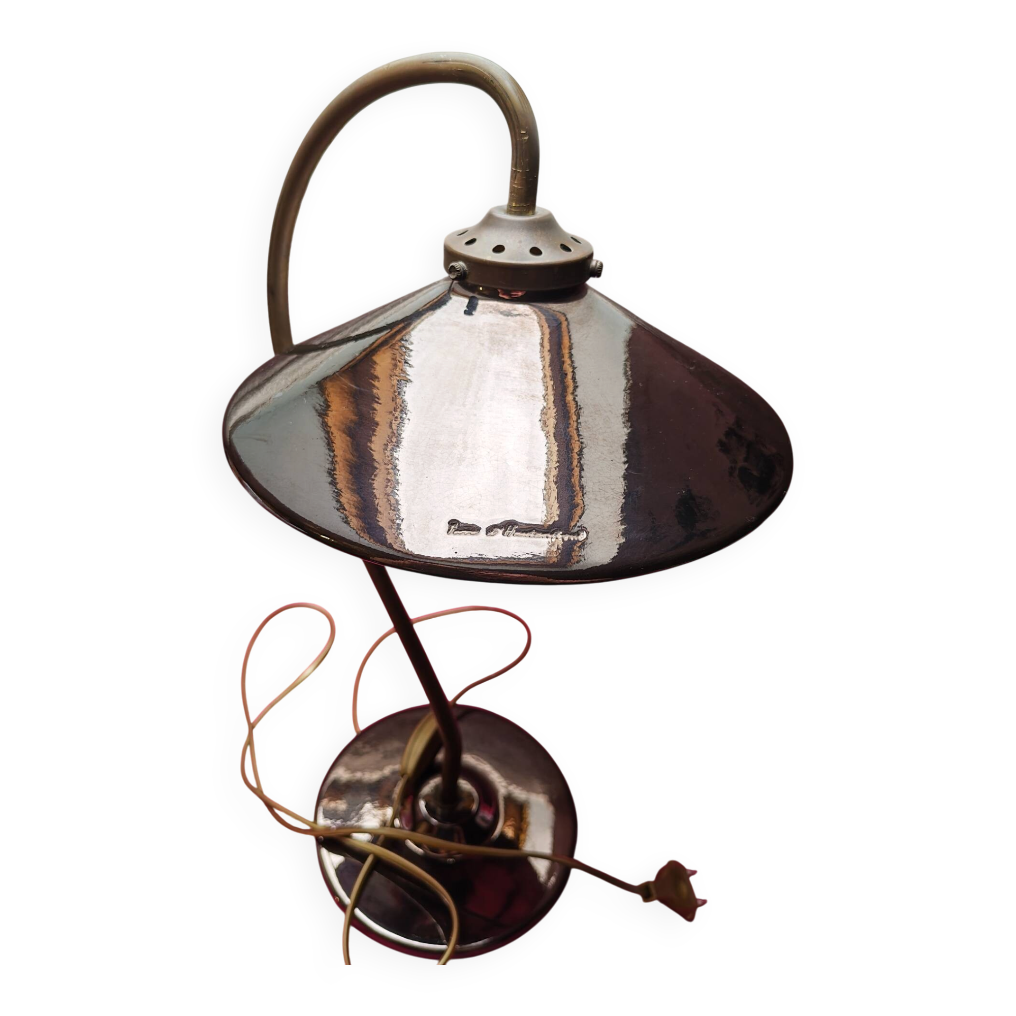 Superb vintage ceramic desk lamp by the ceramist.
