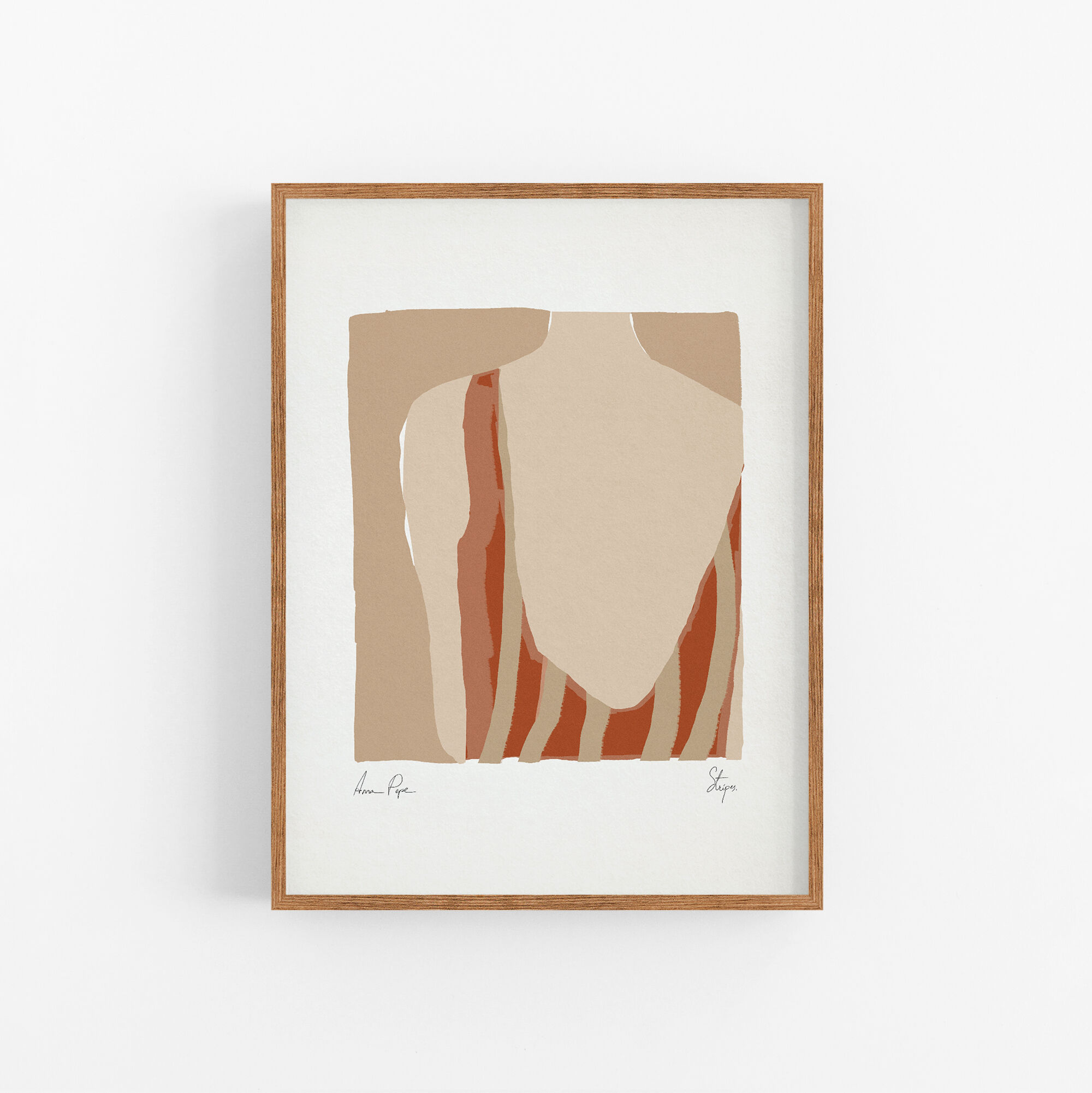 Framed female figure giclee art print 50x70cm