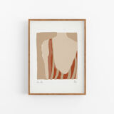 Figurine féminine encadrée giclée tirage d’art 50x70cm