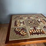 60s coffee table with “tiki” motif Raymond Corroyez