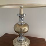 Large Space Age lamp in chrome and gold metal