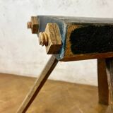 Constructivist wooden stool, folk art.