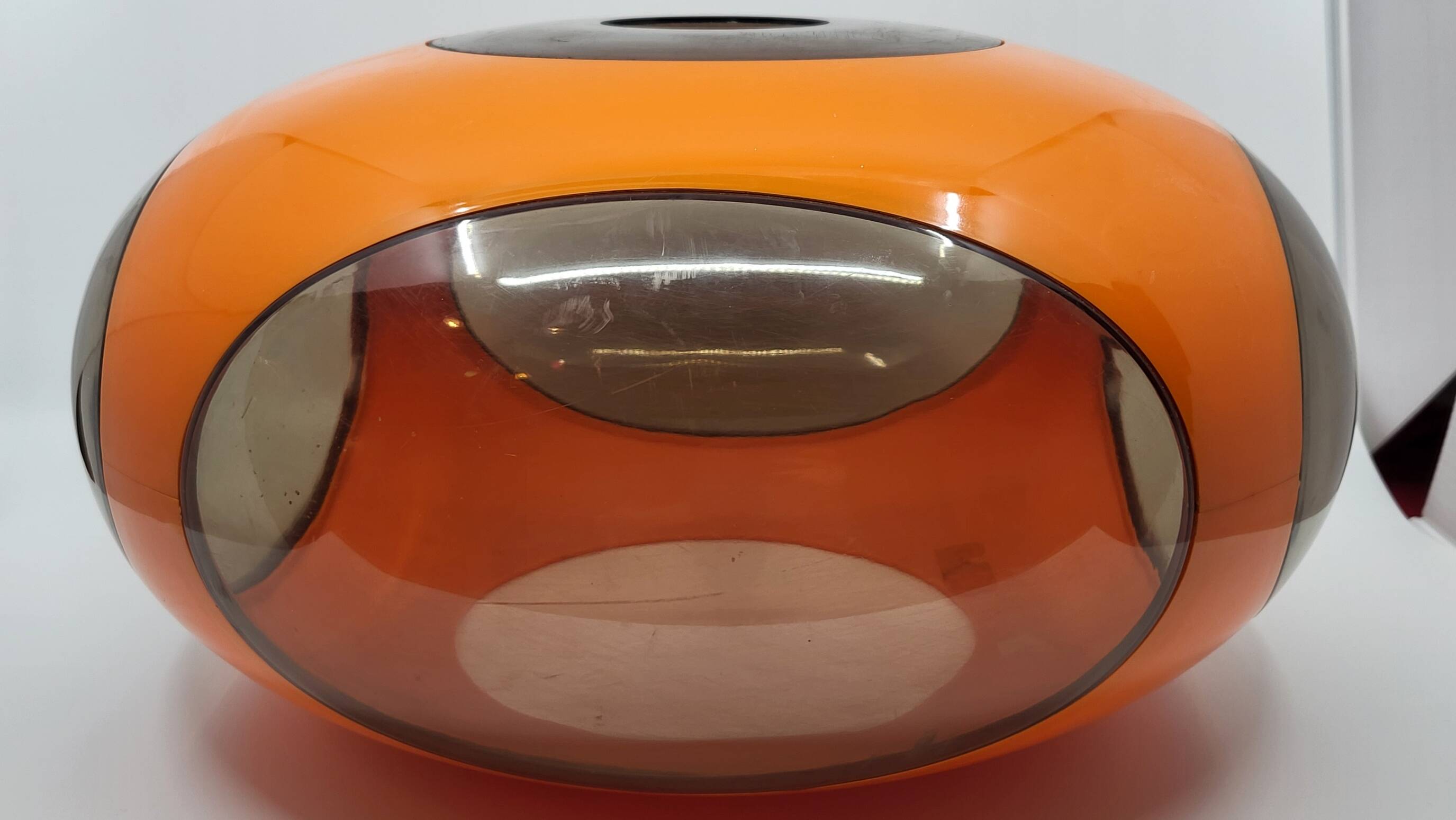 luigi colani plexiglass orange ufo space age pendant chandelier, 1970