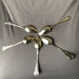 5 small spoons in glazed silver, late 19th century